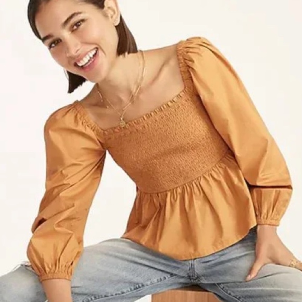 NWT J. Crew Smocked Top
